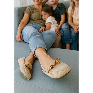 Lucky Brand Cream and Tan Loafers